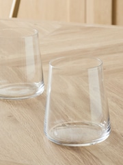 Set of 4 Clear Angular Set of 4 Short Tumbler Glasses - Image 2 of 3