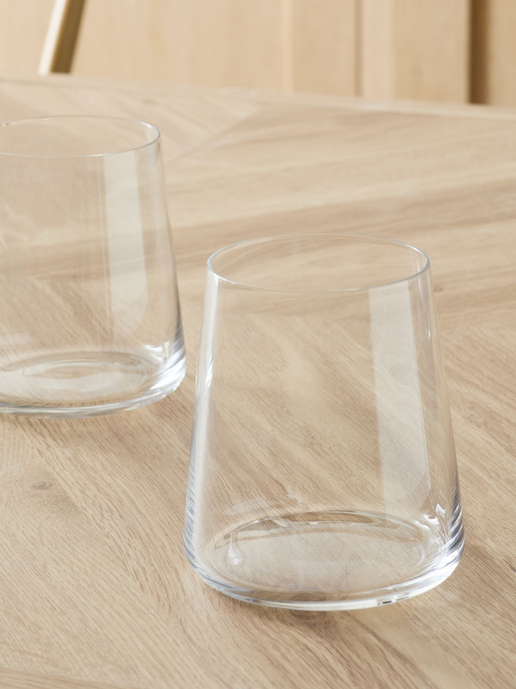 Set of 4 Clear Angular Set of 4 Short Tumbler Glasses - Image 2 of 3