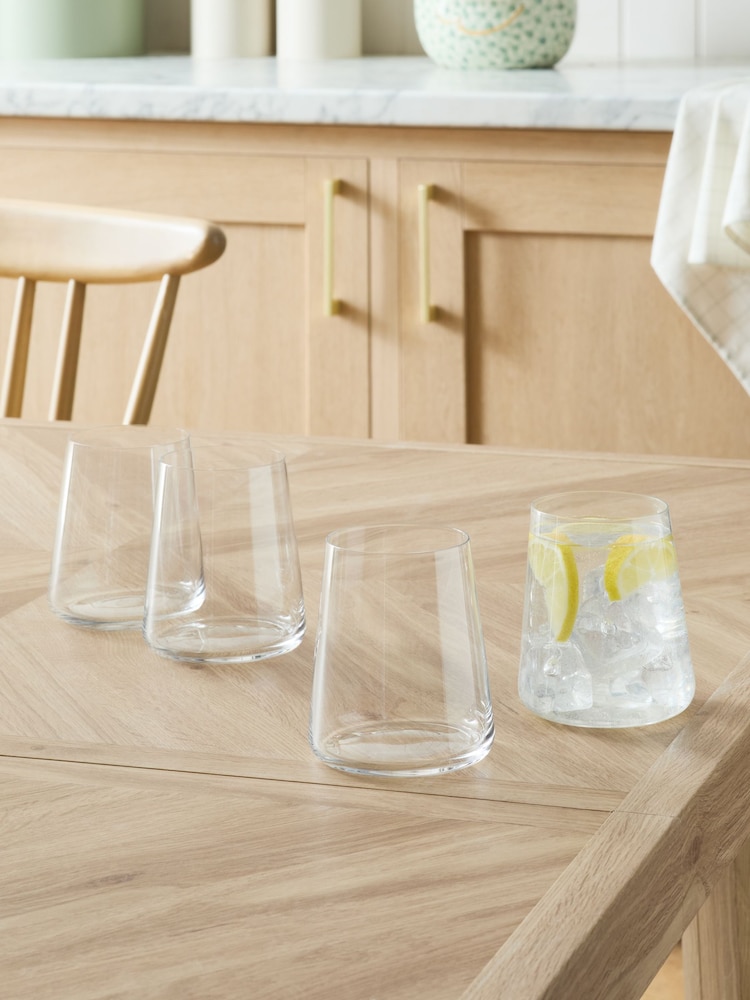 Set of 4 Clear Angular Set of 4 Short Tumbler Glasses - Image 3 of 3