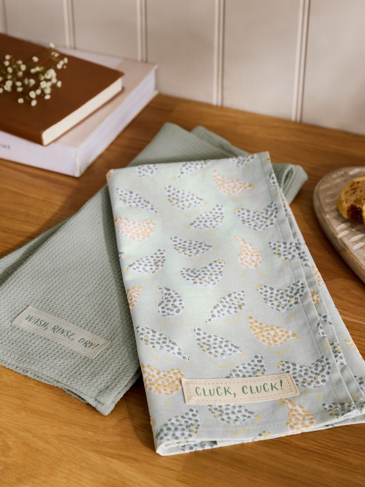 Set of 2 100% Cotton Chicken Tea Towels - Изображение 1 из 5