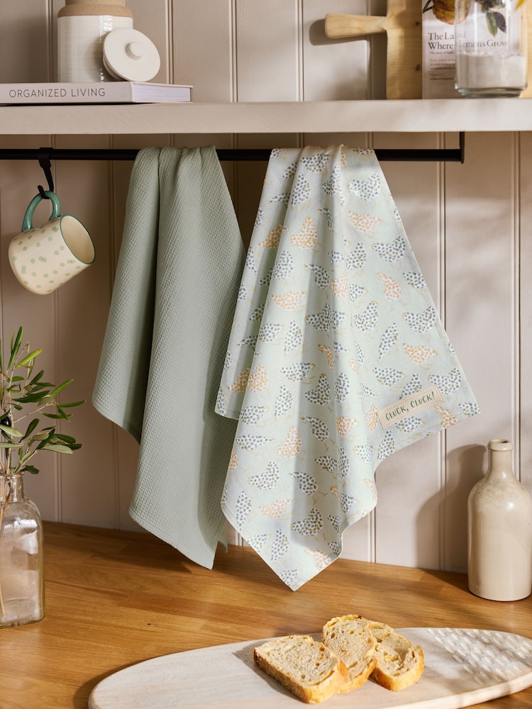 Set of 2 100% Cotton Chicken Tea Towels - Изображение 2 из 5