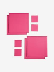 Set of 4 Teal/Pink Reversible Faux Leather Placemats and Coasters Set - Image 4 of 5