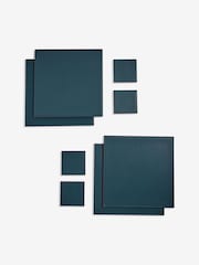 Set of 4 Teal/Pink Reversible Faux Leather Placemats and Coasters Set - Image 5 of 5