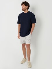 Threadbare Navy Blue Relaxed Fit Textured T-Shirt - Image 3 of 4