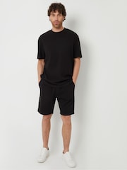Threadbare Black Relaxed Fit Textured T-Shirt - Image 4 of 4