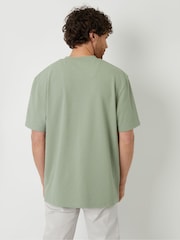 Threadbare Green Relaxed Fit Textured T-Shirt - Image 2 of 4