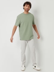 Threadbare Green Relaxed Fit Textured T-Shirt - Image 3 of 4