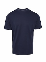 Threadbare Blue and Navy Textured Short Sleeve T-Shirts 2 Pack - Image 3 of 3