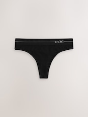 self. Black/Mauve Pink Thong Seamfree Knickers 2 Pack - Image 6 of 8