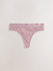 self. Black/Mauve Pink Thong Seamfree Knickers 2 Pack - Image 7 of 8