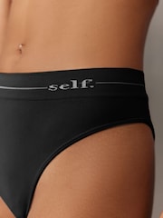 self. Black/Mauve Pink High Leg Seamfree Knickers 2 Pack - Image 10 of 15