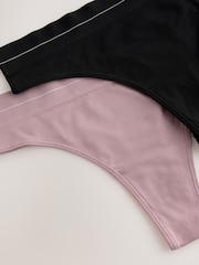 self. Black/Mauve Pink High Leg Seamfree Knickers 2 Pack - Image 15 of 15