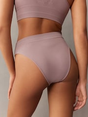 self. Black/Mauve Pink High Leg Seamfree Knickers 2 Pack - Image 3 of 15