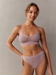 self. Black/Mauve Pink High Leg Seamfree Knickers 2 Pack - Image 4 of 15