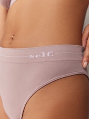 self. Black/Mauve Pink High Leg Seamfree Knickers 2 Pack - Image 6 of 15