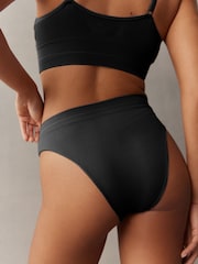 self. Black/Mauve Pink High Leg Seamfree Knickers 2 Pack - Image 8 of 15
