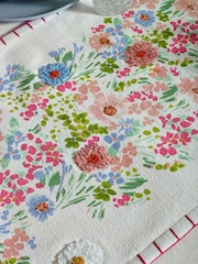 Pink Lisse Embroidered 100% Cotton Kitchen Table Runner - Image 4 of 4