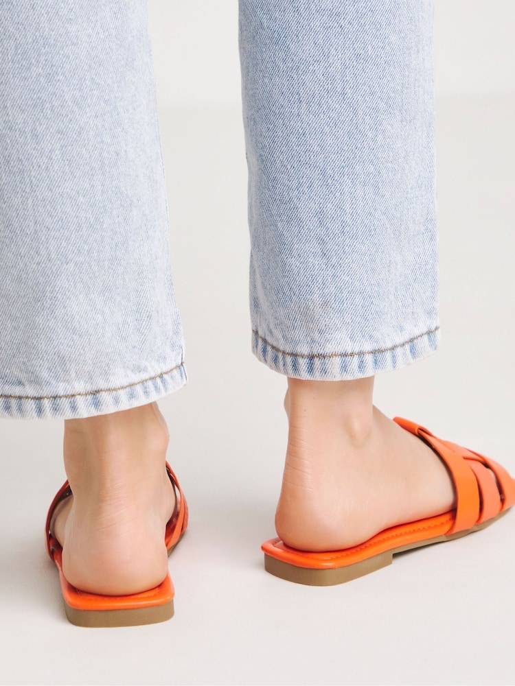 Orange - Simply Be Woven Flache Sandalen in extra breit - Bild 2 von 4