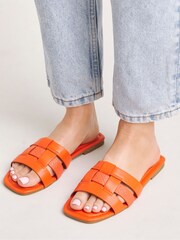 Orange - Simply Be Woven Flache Sandalen in extra breit - Bild 3 von 4