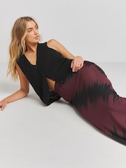 Simply Be Purple Satin Maxi Skirt - Image 2 of 4