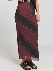 Simply Be Purple Satin Maxi Skirt - Image 3 of 4