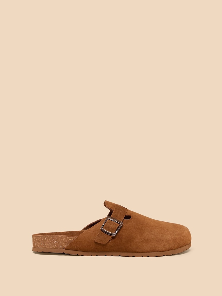 White Stuff Brown Freddy Suede Slip-On Footbed Shoes - Image 1 of 4