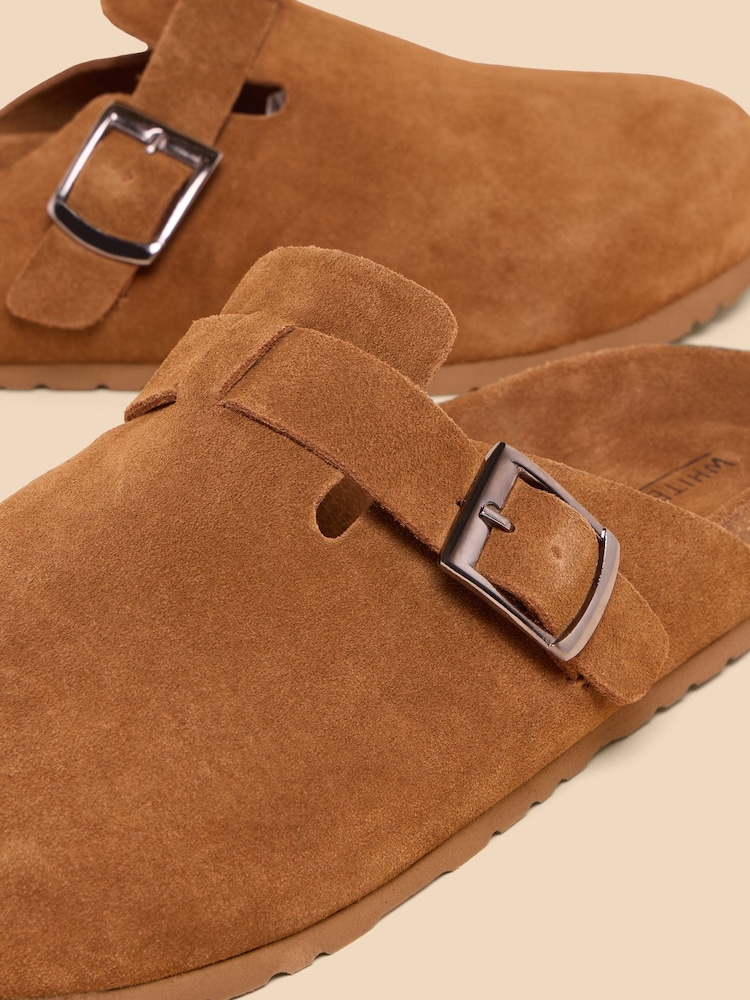 White Stuff Brown Freddy Suede Slip-On Footbed Shoes - Image 4 of 4
