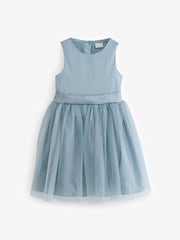 Turquoise Blue Mesh Party Dress - Image 1 of 1