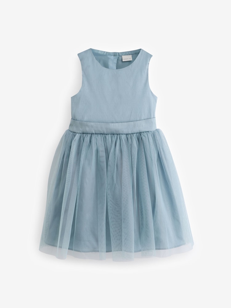 Turquoise Blue Mesh Party Dress - Image 1 of 1