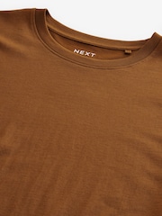 Bronze Orange Regular Fit 100% Cotton Essential Regular Crew Neck T-Shirt - Image 6 of 7