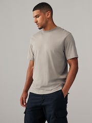 Light Neutral Marl - Essential Rundhals-T-Shirt aus Baumwolle - Bild 1 von 7