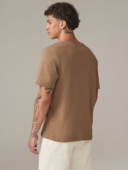 Stone Mid Regular Fit Essential Crew Neck Cotton T-Shirt - Image 3 of 7