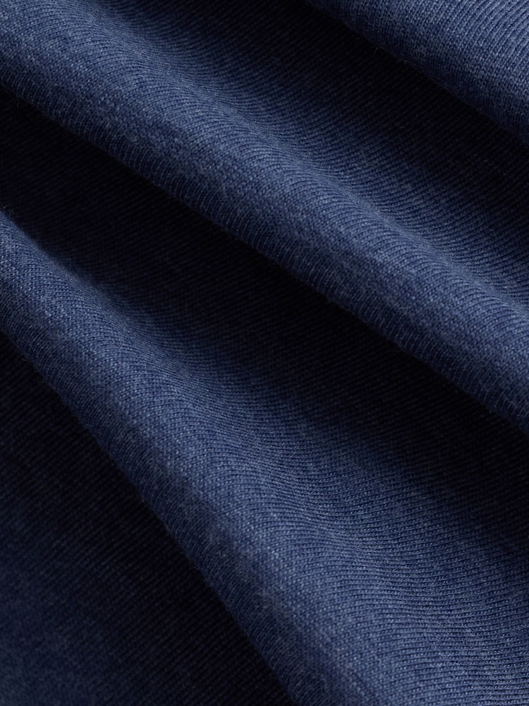 Denim Blue Marl Regular Fit Essential Crew Neck Cotton T-Shirt - Image 7 of 7