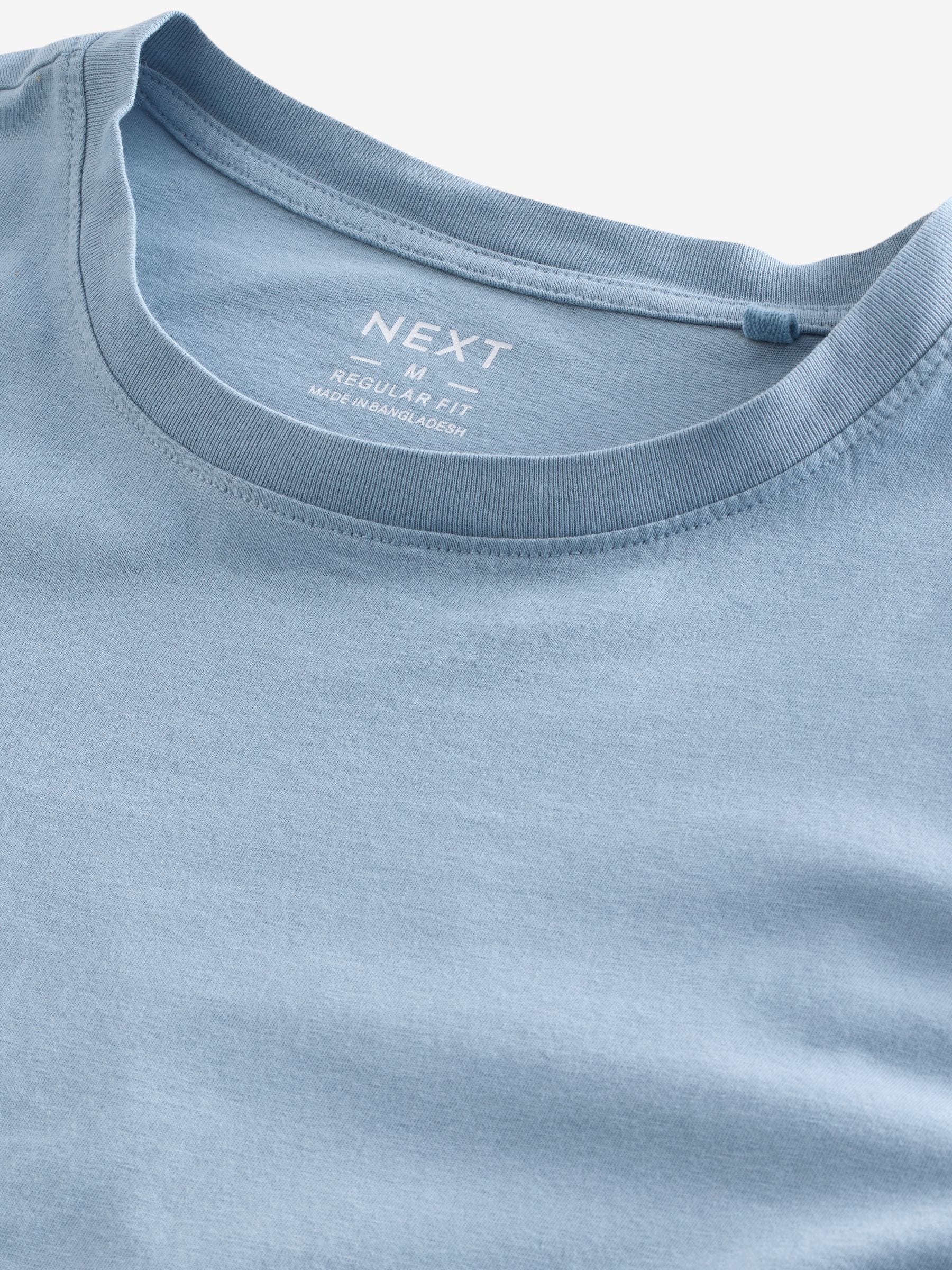 Buy Light Sky Blue Regular Fit Essential Crew Neck Cotton T