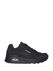 Skechers Black Womens Uno Wide Fit Trainers - Image 1 of 5