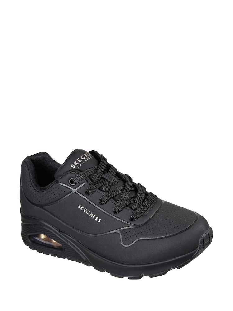 Skechers Black Womens Uno Wide Fit Trainers - Image 2 of 5