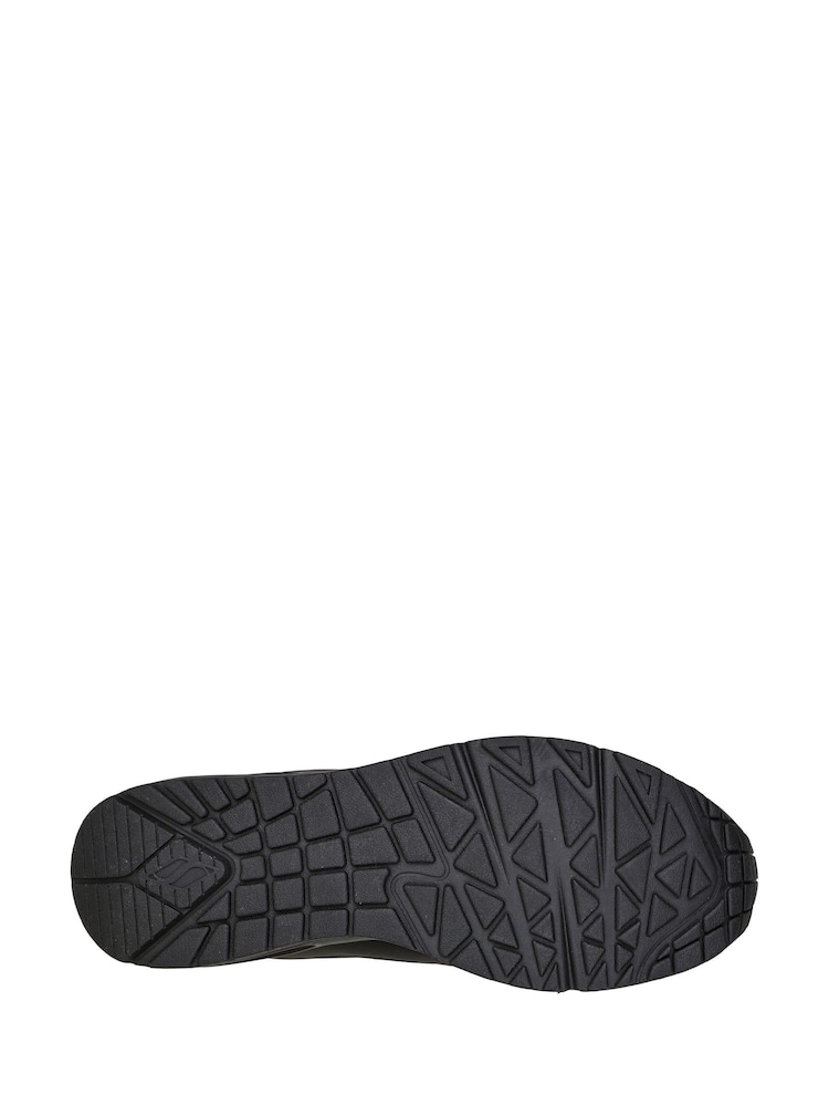 Skechers Black Wide Fit Mens Uno Stand On Air Lace-Up Sports Trainers - Image 5 of 5