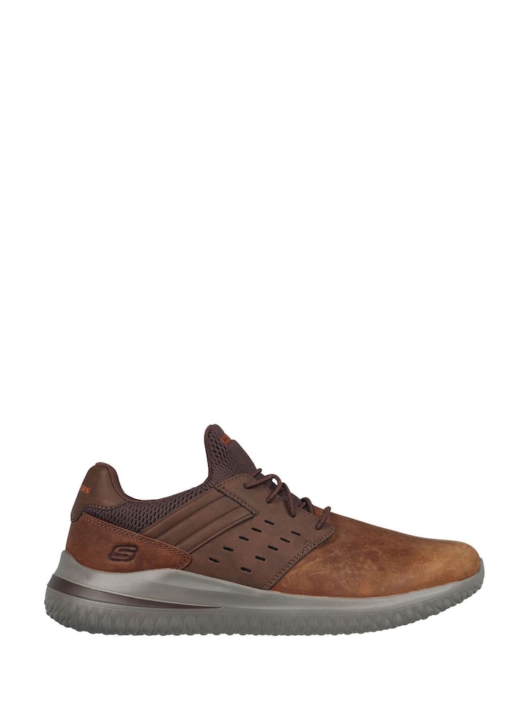 Buy Skechers Brown Wide Fit Delson Ezra Trainers from the Next