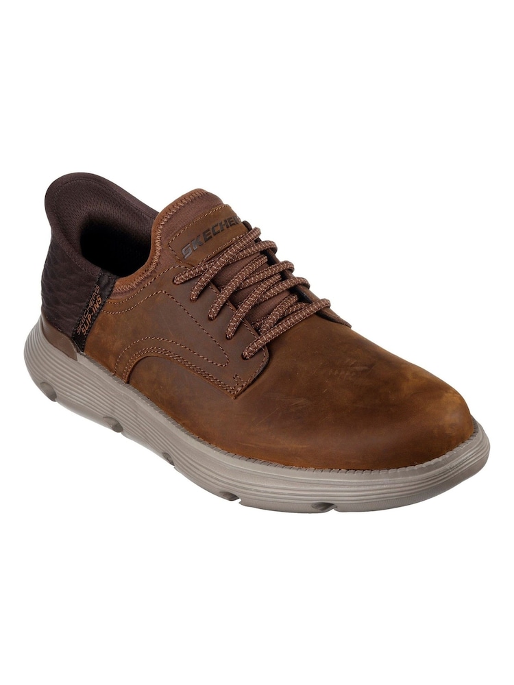 Skechers Brown Wide Fit Mens Garza Slip In Trainers - Image 2 of 3