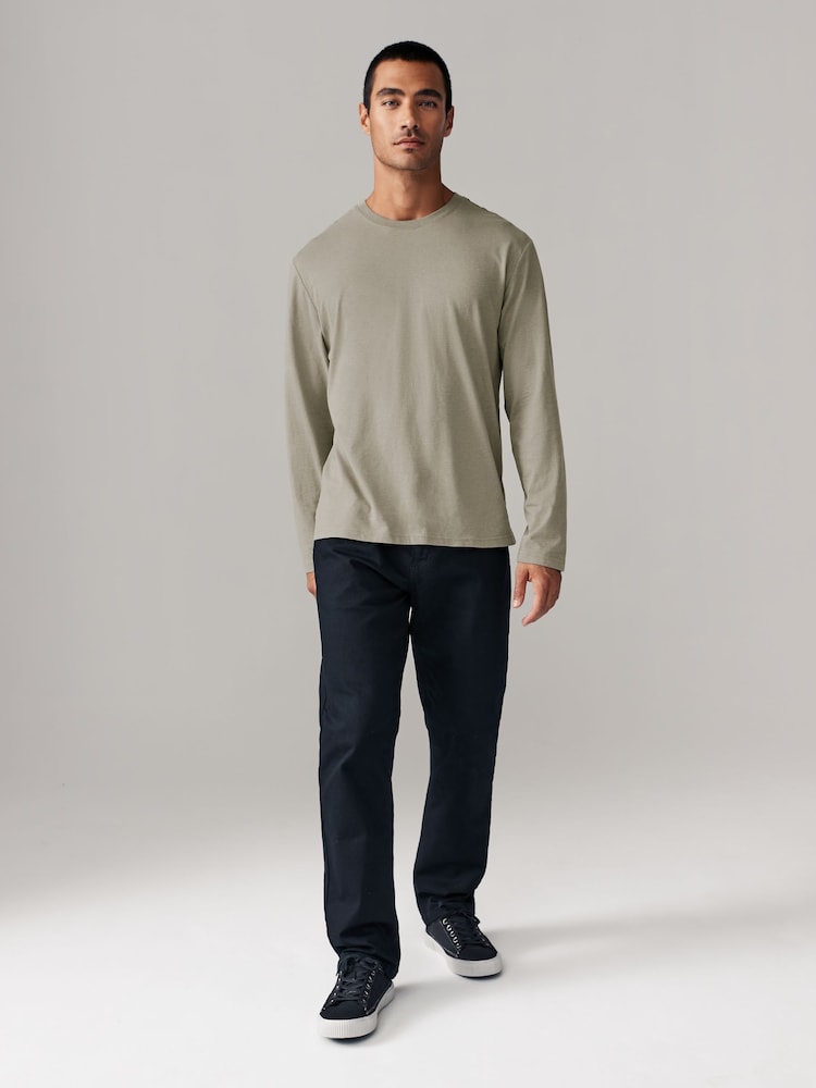 Neutral Marl Regular Fit Long Sleeve Crew Neck T-Shirt - Image 2 of 7