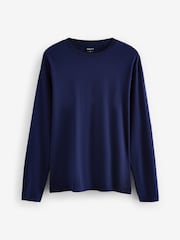 Blue Rich Regular Fit Long Sleeve Crew Neck T-Shirt - Image 5 of 7