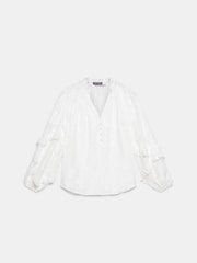 Mint Velvet White Jacquard Ruffle Blouse - Image 3 of 4