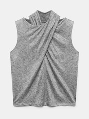 Mint Velvet Silver Metallic Twist Vest - Image 3 of 4