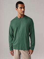 Green Pine Regular Fit Long Sleeve Crew Neck T-Shirt - Image 1 of 7