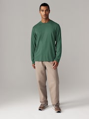 Green Pine Regular Fit Long Sleeve Crew Neck T-Shirt - Image 2 of 7