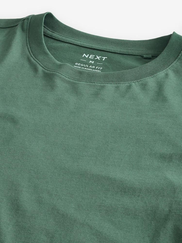 Green Pine Regular Fit Long Sleeve Crew Neck T-Shirt - Image 6 of 7