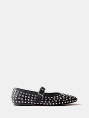 Mint Velvet Black Diamante Ballet Pumps - Image 2 of 3