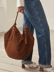 Mint Velvet Brown Suede Shoulder Bag - Image 1 of 4