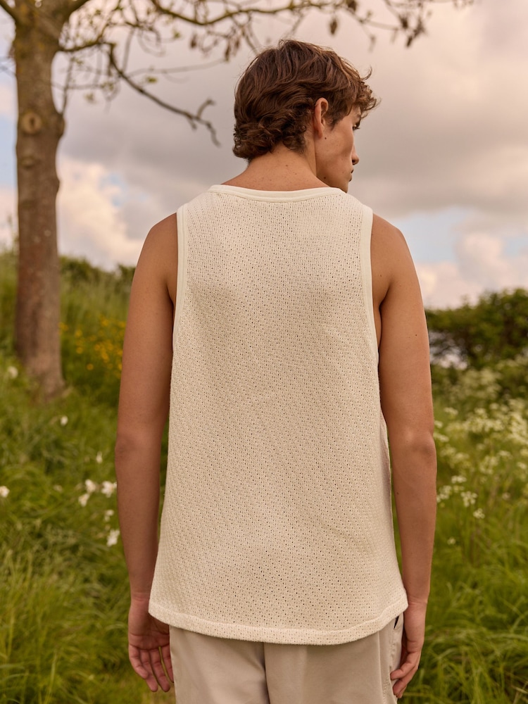 White Relaxed Fit EDIT Textured Vest - Image 2 of 7