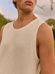 White Relaxed Fit EDIT Textured Vest - Image 3 of 7